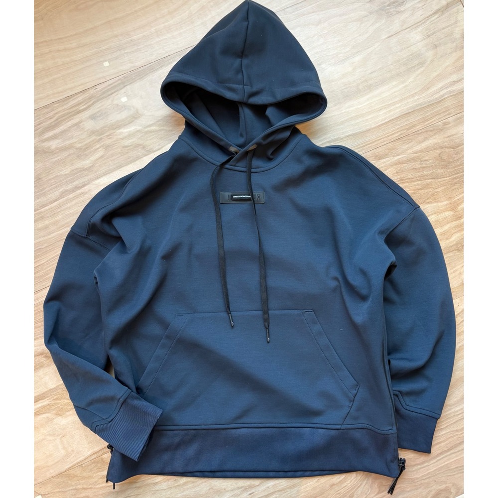 On Cloud Running Hoodie Women's XS Blue Swiss Engineering Side Zip Sweatshirt